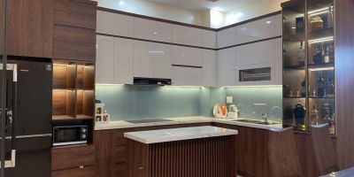 TỦ BẾP GỖ MDF LÕI XANH